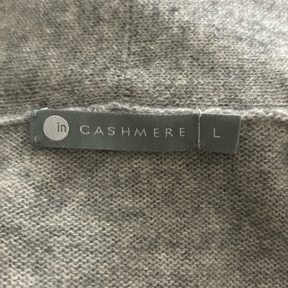 InCashmere Cashmere grey Sleeveless Open Vest sweater cardigan layering piece L - Picture 9 of 17